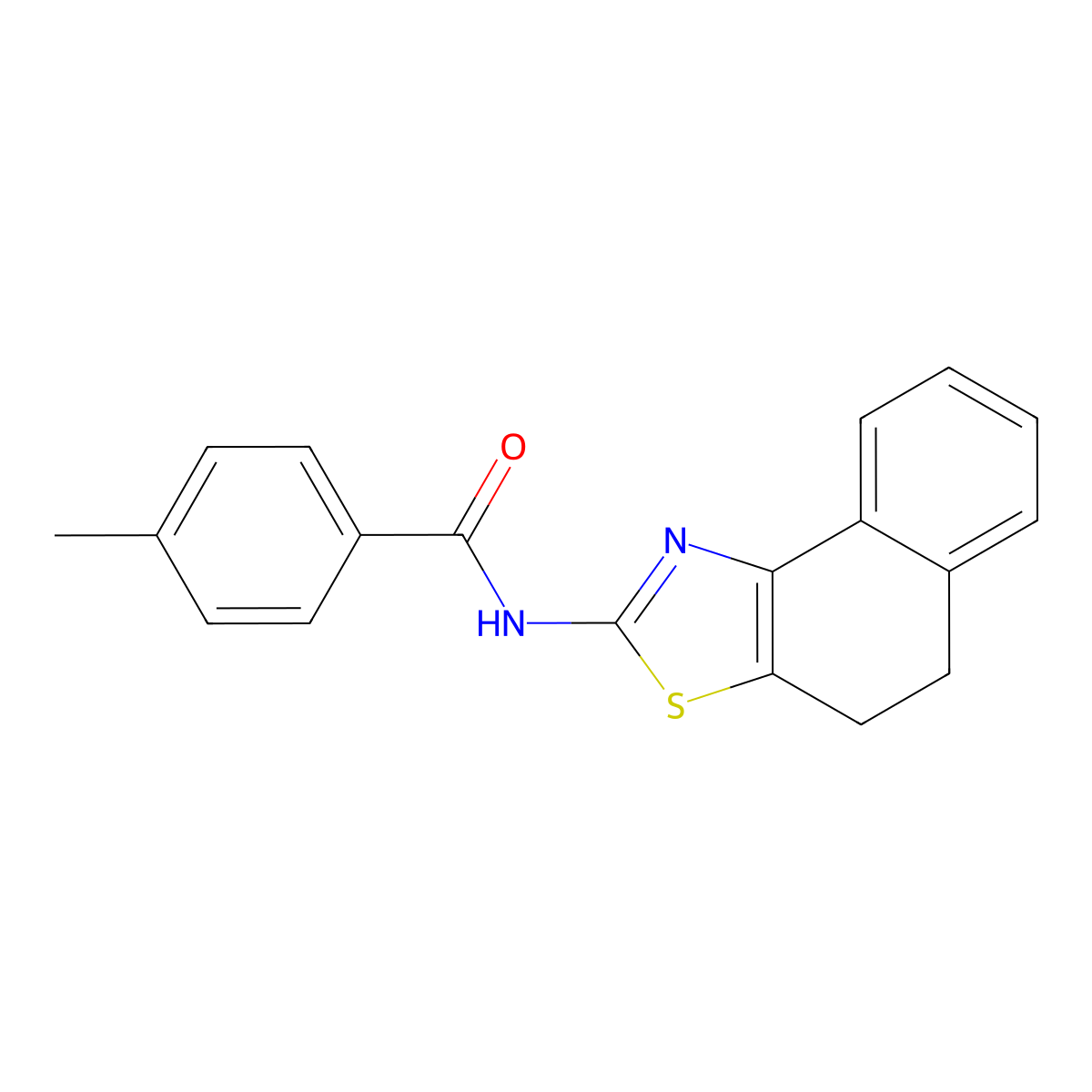 N-(4,5-dihydronaphtho[1,2-d]thiazol-2-yl)-4-methylbenzamide molecular structure, CAS 313404-69-2