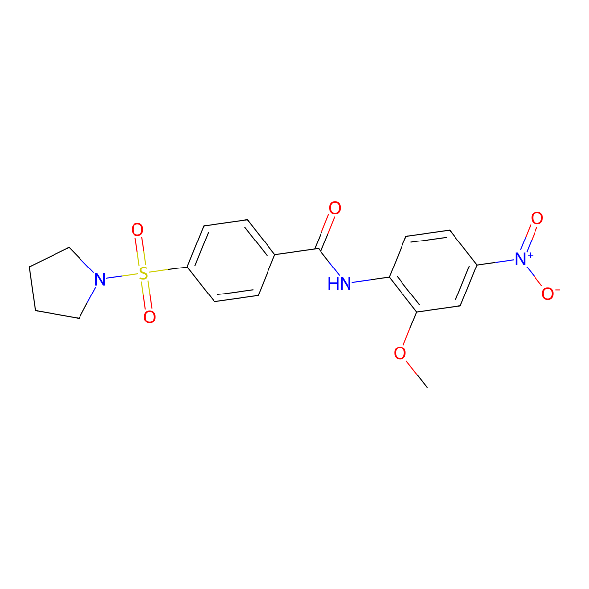 N-(2-methoxy-4-nitrophenyl)-4-(pyrrolidin-1-ylsulfonyl)benzamide molecular structure, CAS 313404-75-0