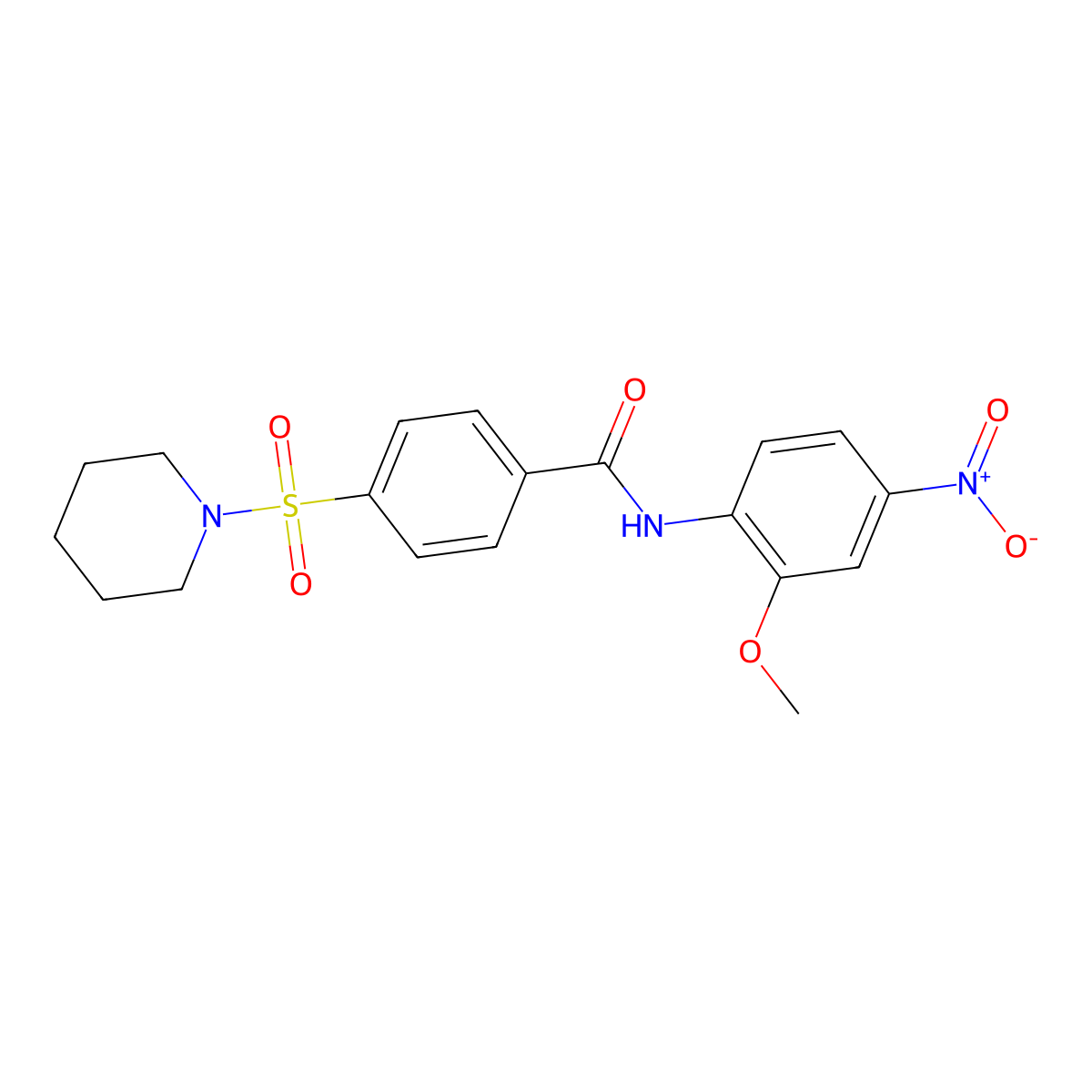 N-(2-methoxy-4-nitrophenyl)-4-(piperidin-1-ylsulfonyl)benzamide molecular structure, CAS 313404-76-1
