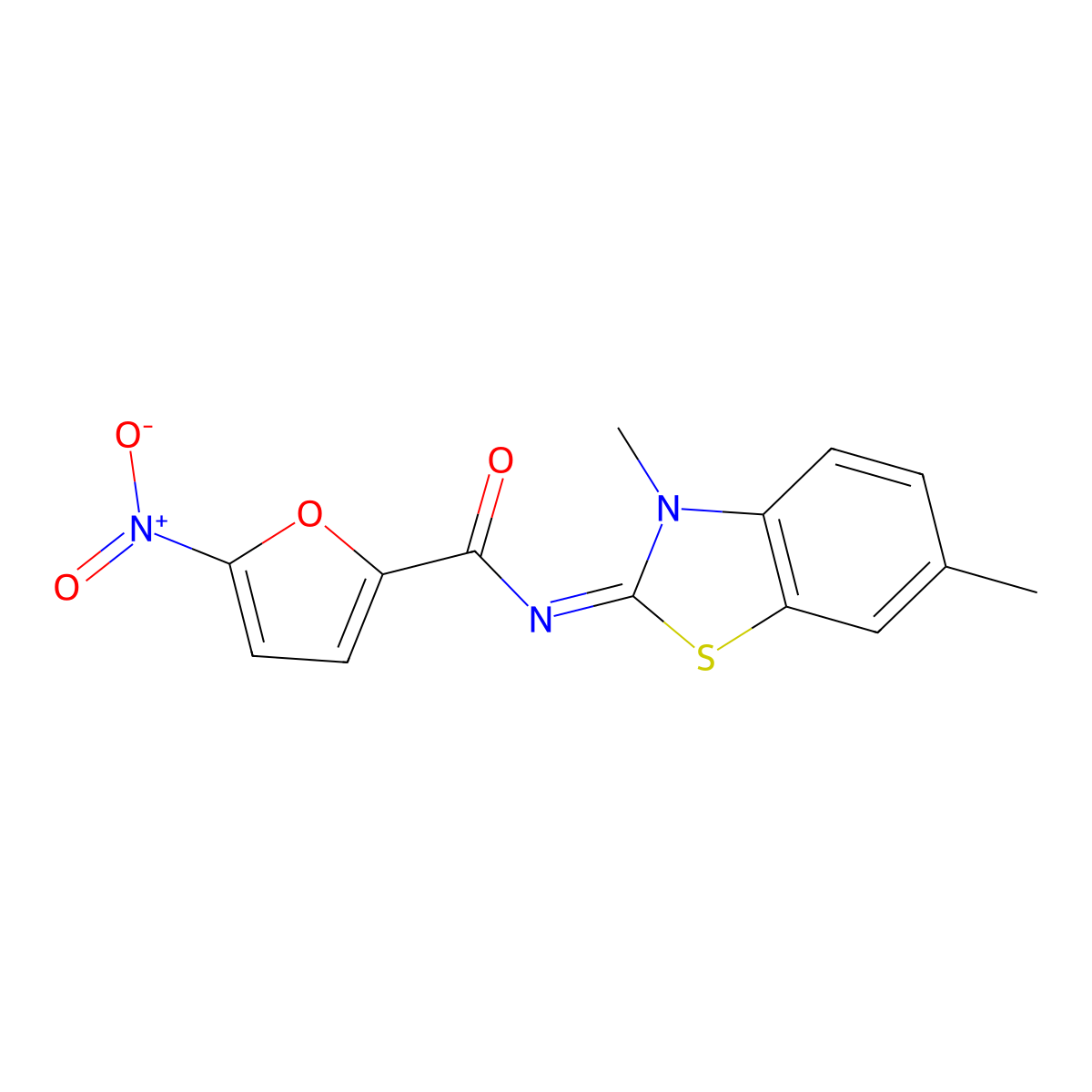 (E)-N-(3,6-dimethylbenzo[d]thiazol-2(3H)-ylidene)-5-nitrofuran-2-carboxamide molecular structure, CAS 313404-77-2