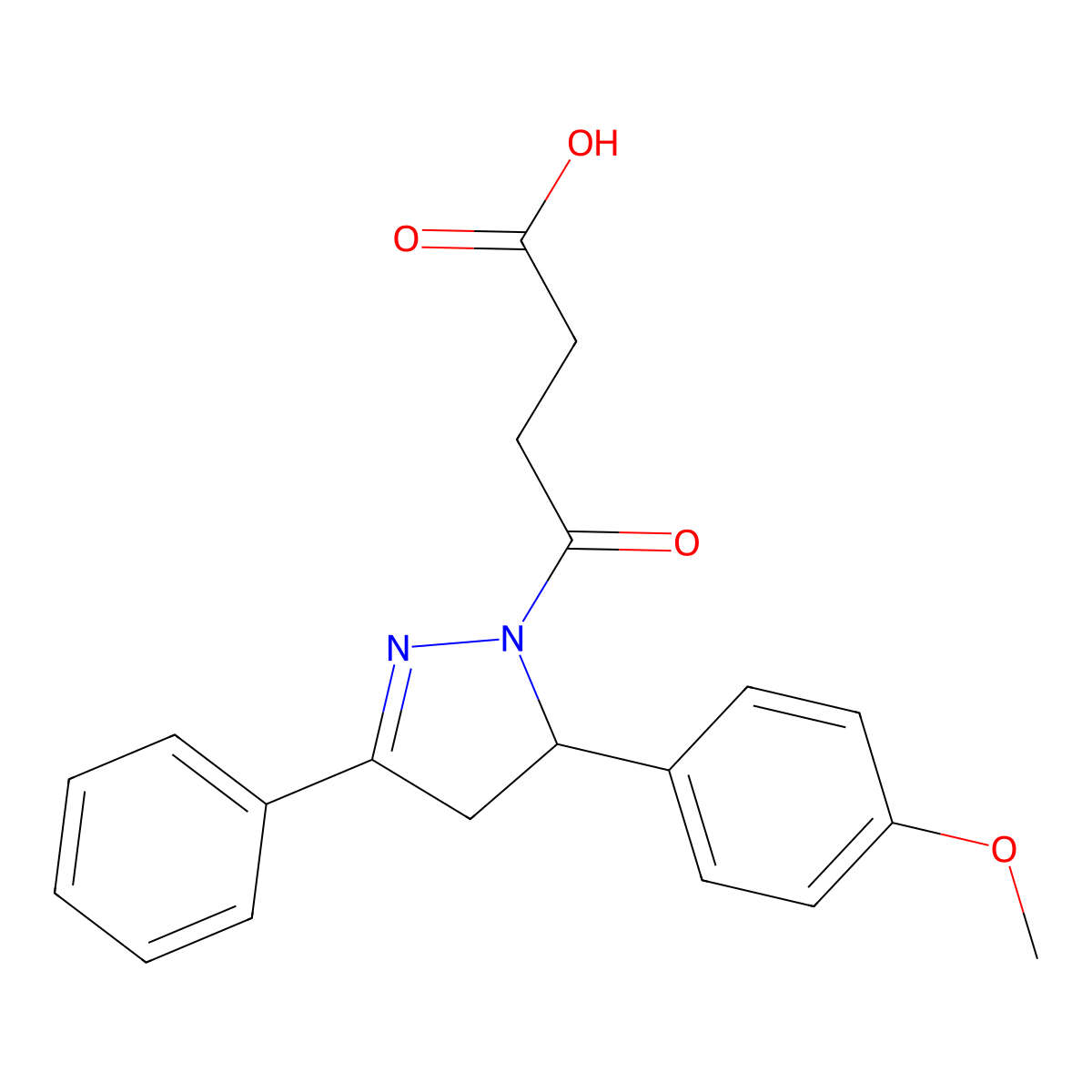 4-[5-(4-methoxyphenyl)-3-phenyl-4,5-dihydro-1H-pyrazol-1-yl]-4-oxobutanoic acid molecular structure, CAS 313404-87-4