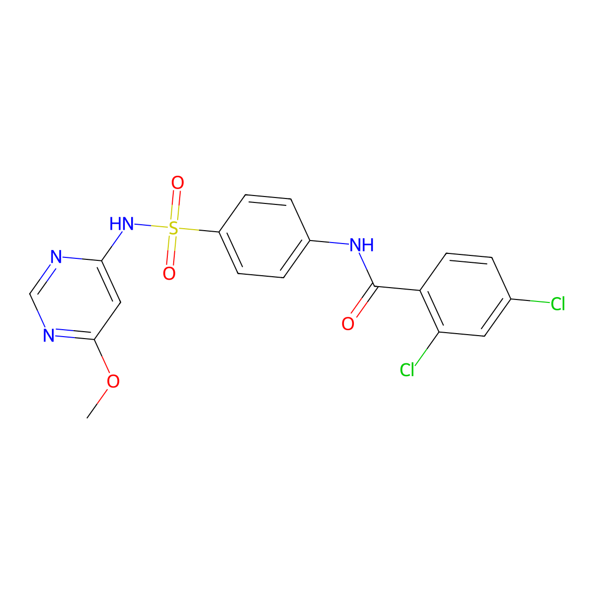 2,4-dichloro-N-{4-[(6-methoxypyrimidin-4-yl)sulfamoyl]phenyl}benzamide molecular structure, CAS 313404-93-2