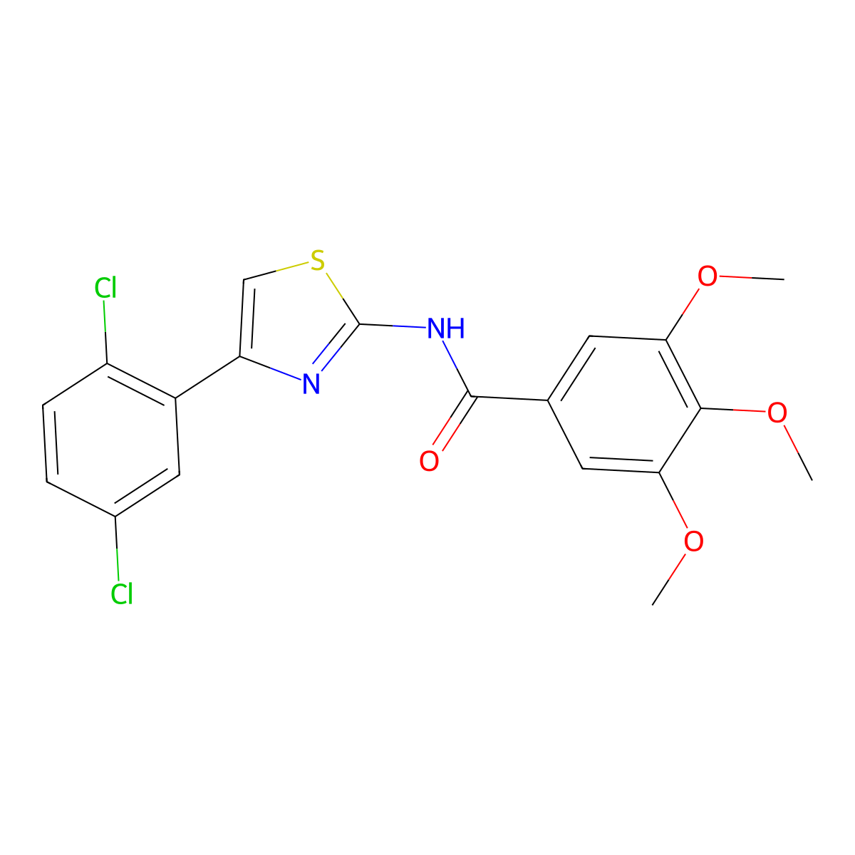 N-[4-(2,5-dichlorophenyl)-1,3-thiazol-2-yl]-3,4,5-trimethoxybenzamide molecular structure, CAS 313405-00-4