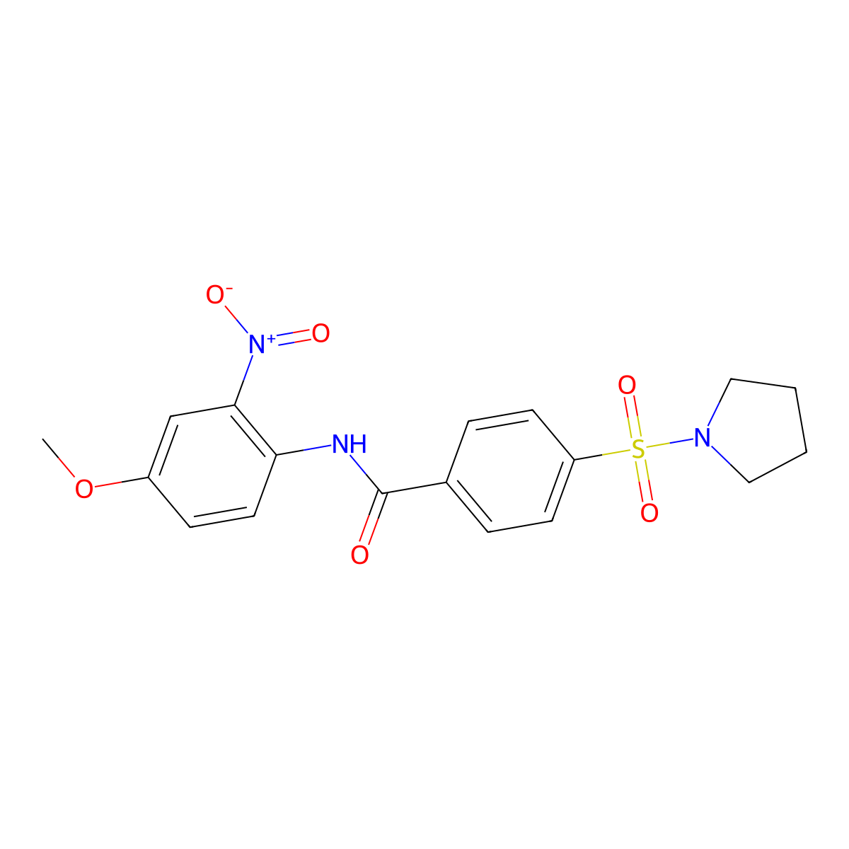 N-(4-methoxy-2-nitrophenyl)-4-pyrrolidin-1-ylsulfonylbenzamide molecular structure, CAS 313405-07-1