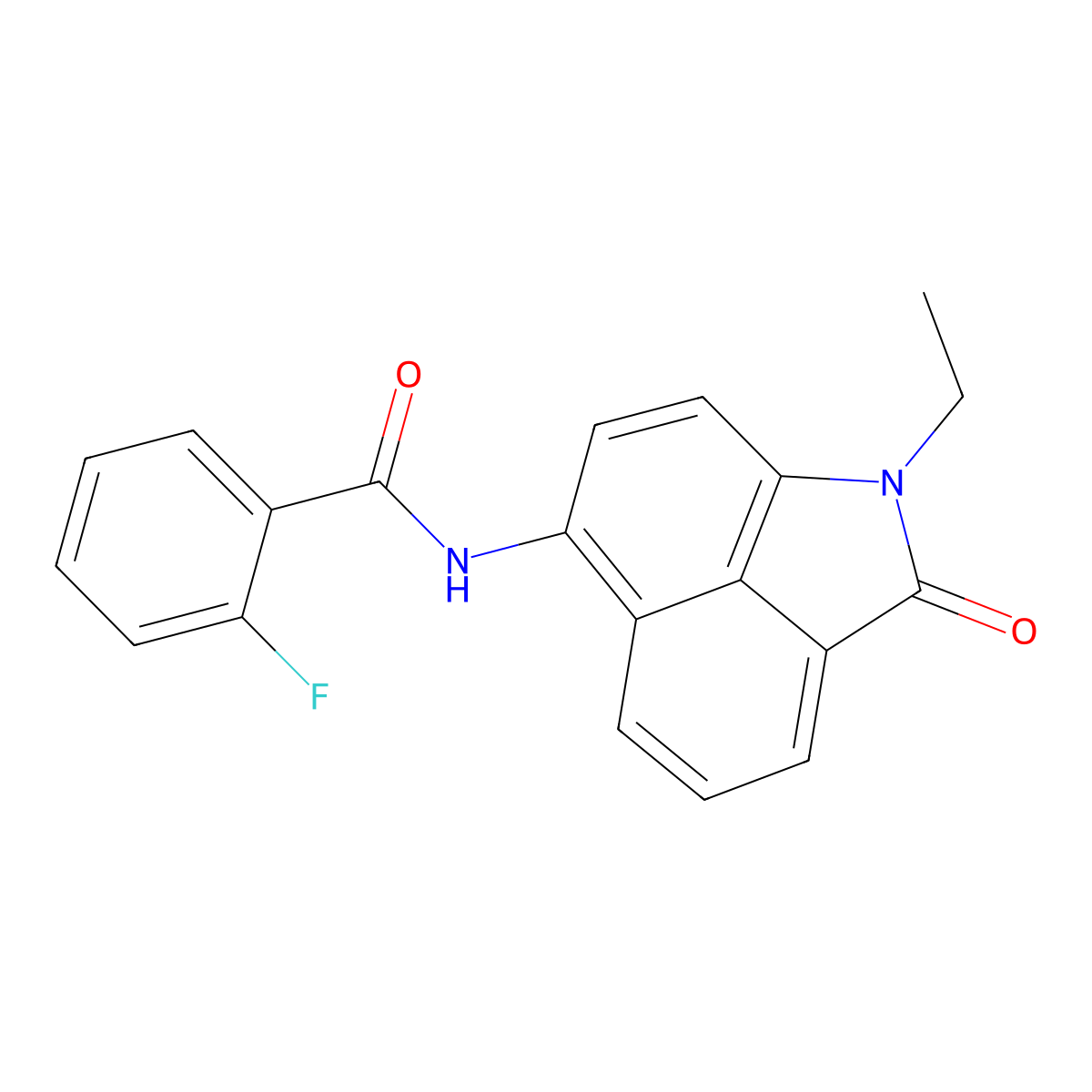 N-(1-ethyl-2-oxo-1,2-dihydrobenzo[cd]indol-6-yl)-2-fluorobenzamide molecular structure, CAS 313405-18-4