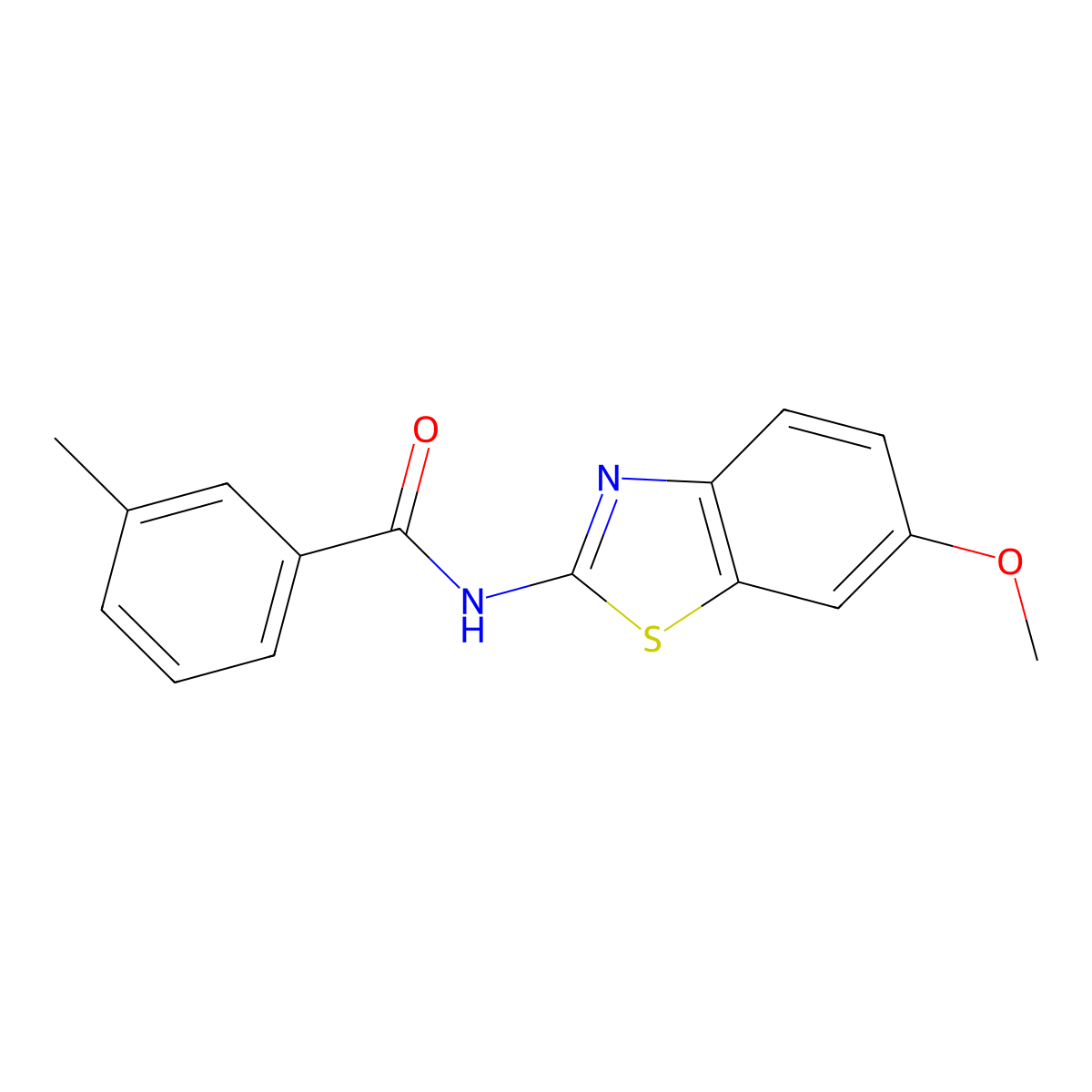 N-(6-methoxy-1,3-benzothiazol-2-yl)-3-methylbenzamide molecular structure, CAS 313405-19-5