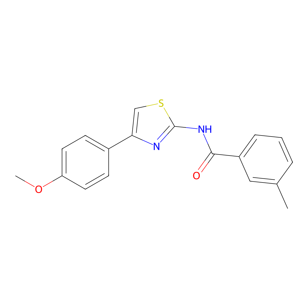 N-[4-(4-methoxyphenyl)-1,3-thiazol-2-yl]-3-methylbenzamide molecular structure, CAS 313405-23-1