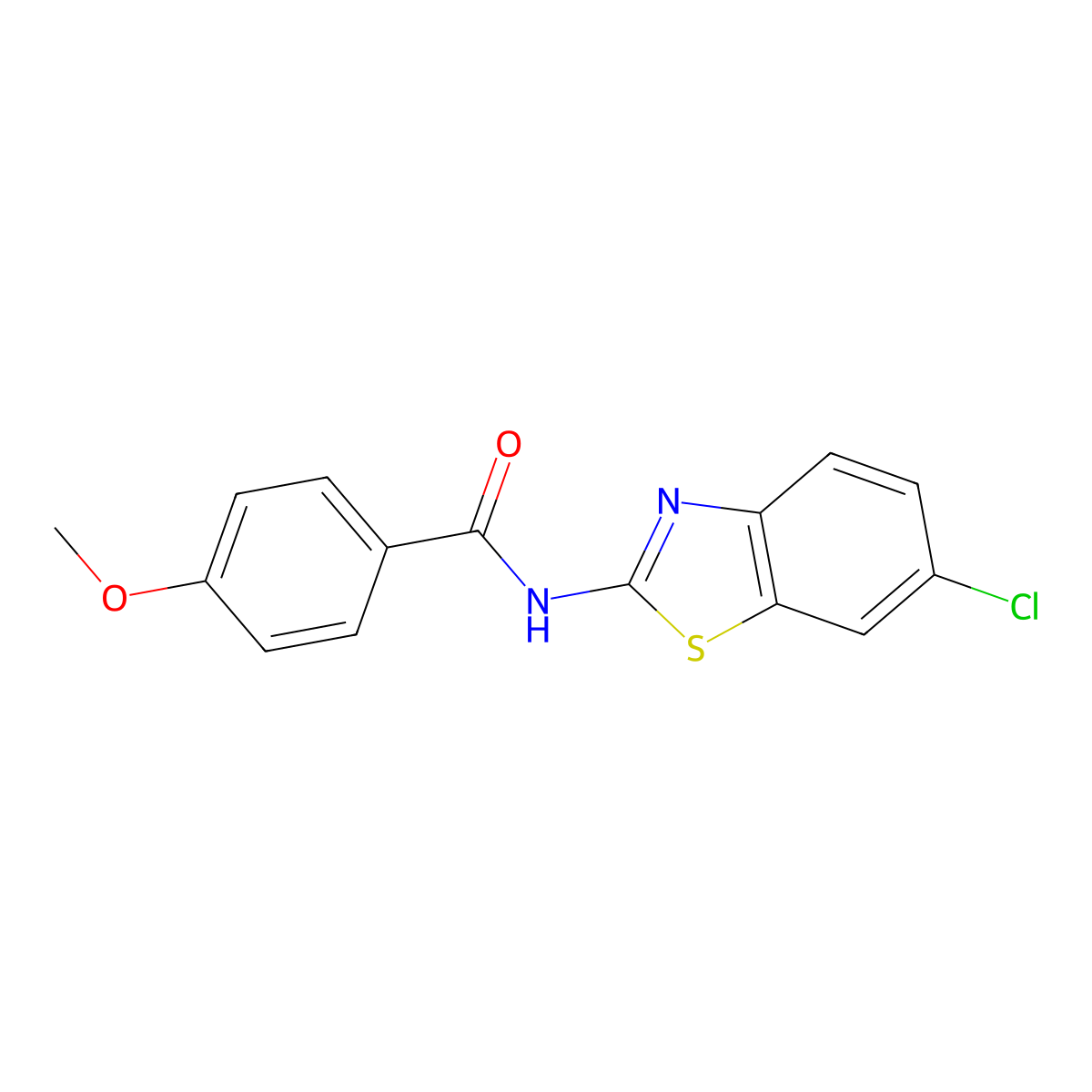 N-(6-chloro-1,3-benzothiazol-2-yl)-4-methoxybenzamide molecular structure, CAS 313405-25-3