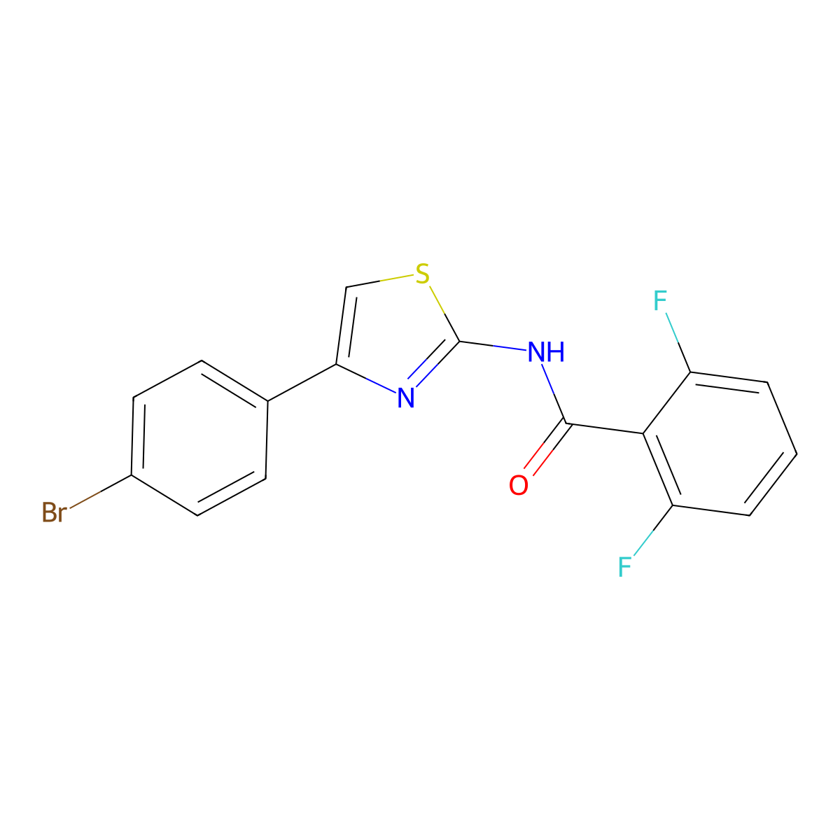 N-[4-(4-bromophenyl)-1,3-thiazol-2-yl]-2,6-difluorobenzamide molecular structure, CAS 313405-26-4