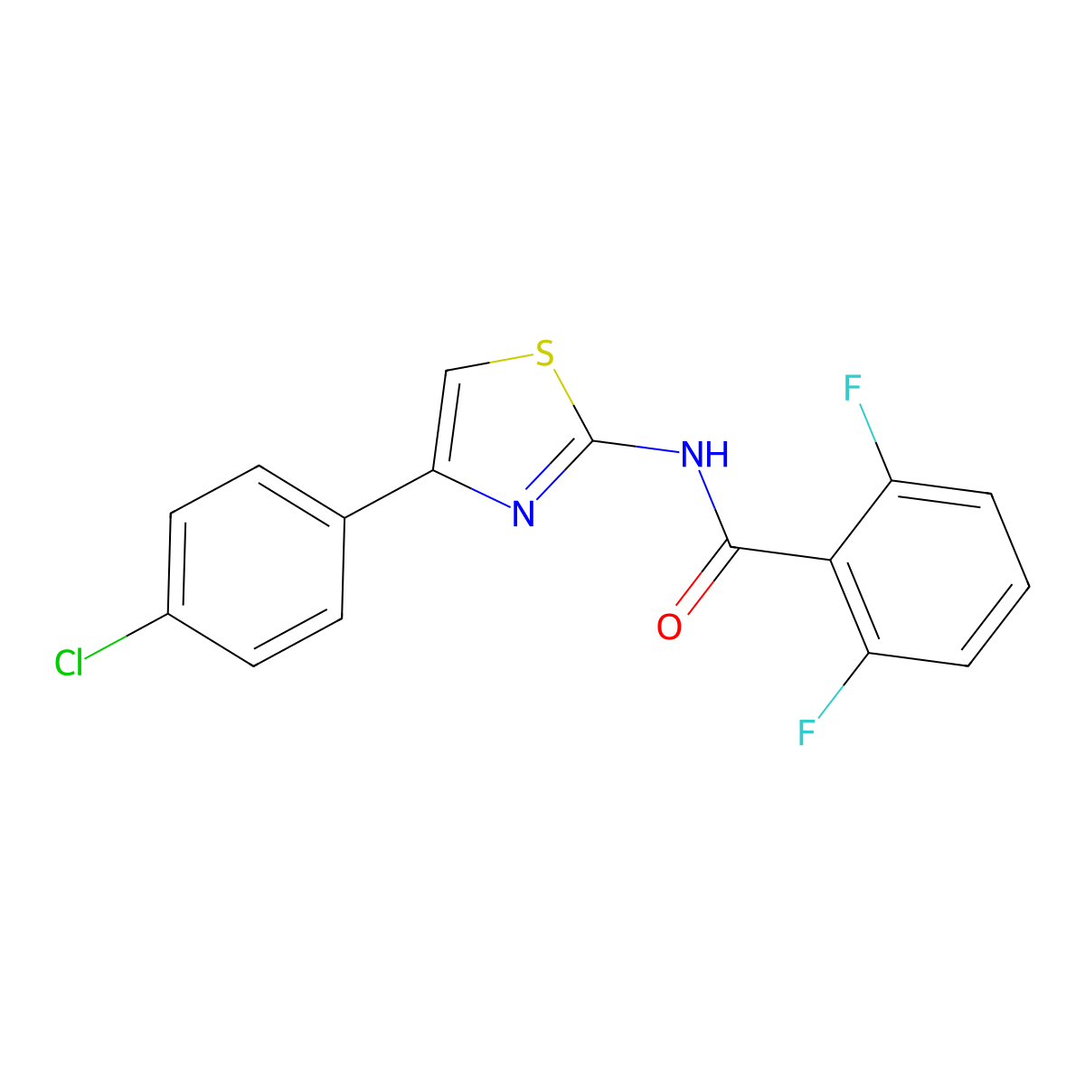 N-[4-(4-chlorophenyl)-1,3-thiazol-2-yl]-2,6-difluorobenzamide molecular structure, CAS 313405-27-5