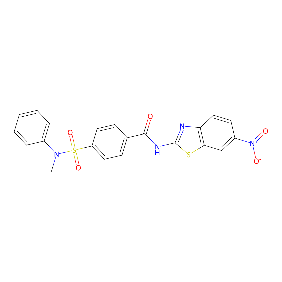 4-[methyl(phenyl)sulfamoyl]-N-(6-nitro-1,3-benzothiazol-2-yl)benzamide molecular structure, CAS 313405-33-3