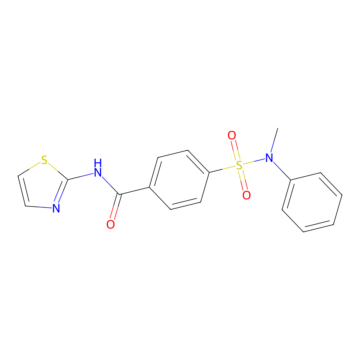 4-[methyl(phenyl)sulfamoyl]-N-(1,3-thiazol-2-yl)benzamide molecular structure, CAS 313405-34-4