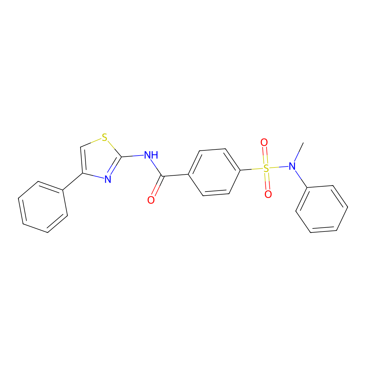 4-[methyl(phenyl)sulfamoyl]-N-(4-phenyl-1,3-thiazol-2-yl)benzamide molecular structure, CAS 313405-36-6