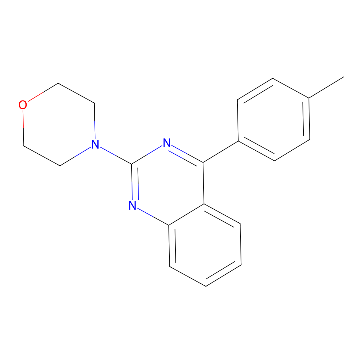 4-(4-(p-Tolyl)quinazolin-2-yl)morpholine molecular structure, CAS 313405-44-6