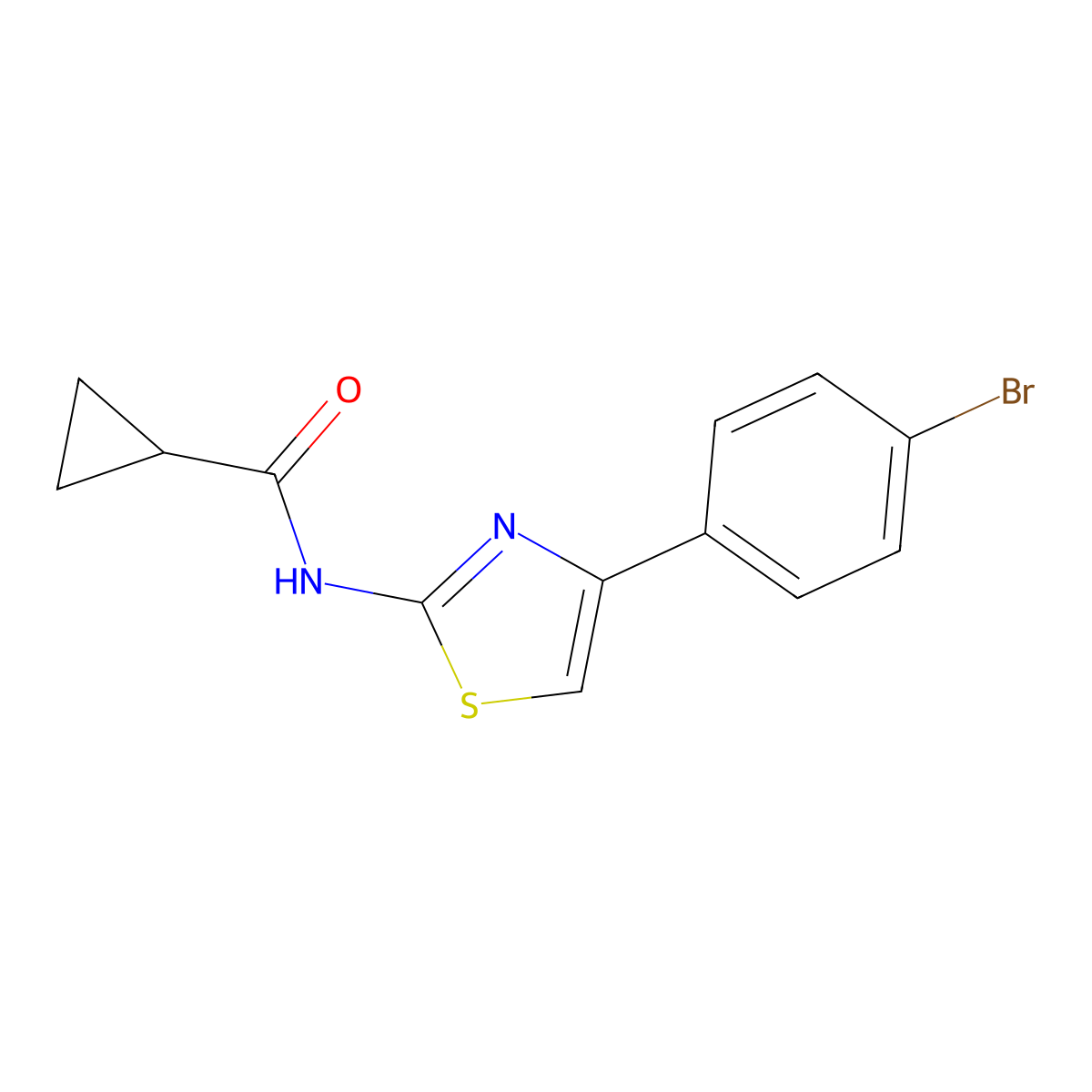 N-[4-(4-bromophenyl)-1,3-thiazol-2-yl]cyclopropanecarboxamide molecular structure, CAS 313405-50-4