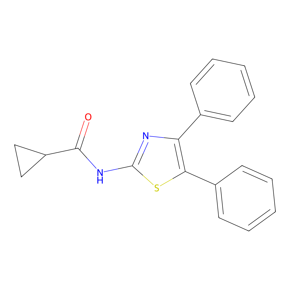 N-(4,5-diphenyl-1,3-thiazol-2-yl)cyclopropanecarboxamide molecular structure, CAS 313405-51-5