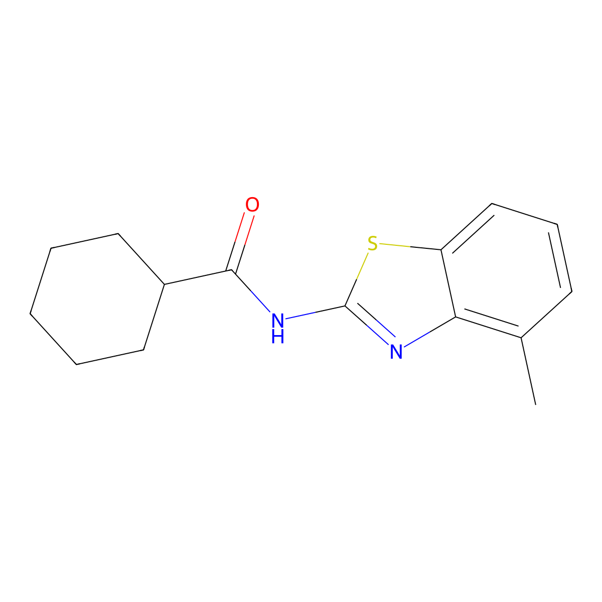 N-(4-methyl-1,3-benzothiazol-2-yl)cyclohexanecarboxamide molecular structure, CAS 313405-78-6