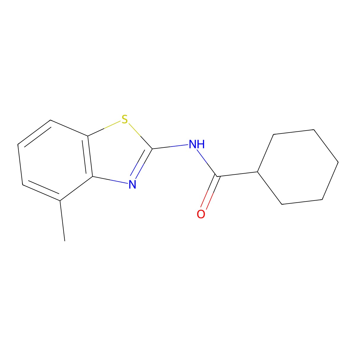 N-(4-methyl-1,3-benzothiazol-2-yl)cyclohexanecarboxamide molecular structure, CAS 313405-78-6