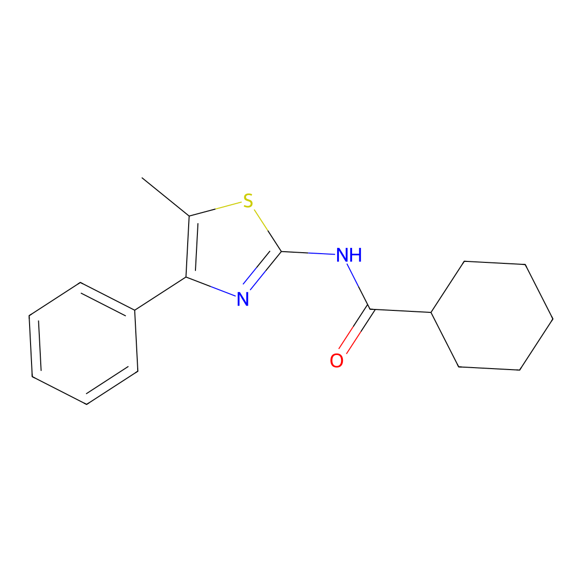 N-(5-methyl-4-phenyl-1,3-thiazol-2-yl)cyclohexanecarboxamide molecular structure, CAS 313405-79-7