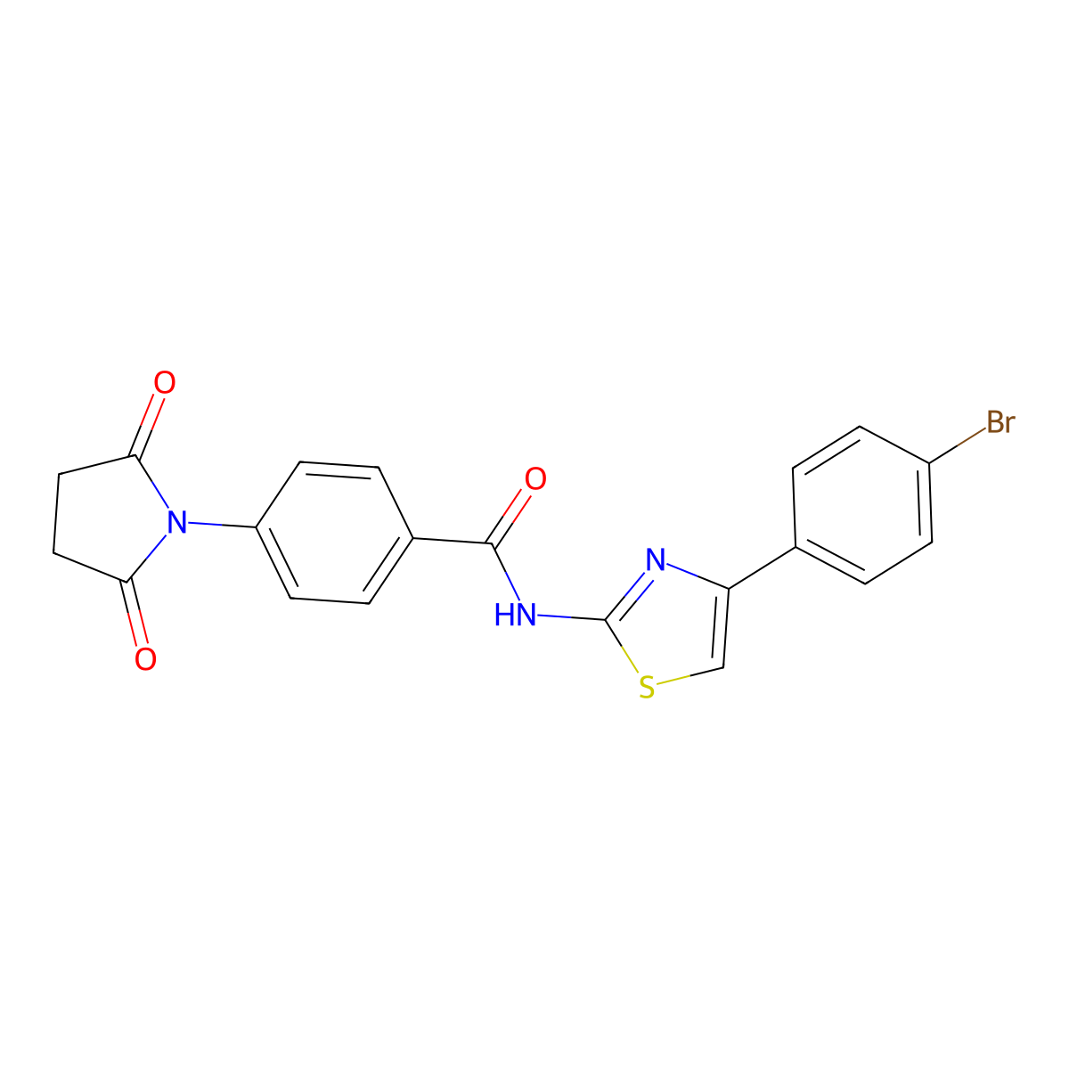 N-[4-(4-bromophenyl)-1,3-thiazol-2-yl]-4-(2,5-dioxopyrrolidin-1-yl)benzamide molecular structure, CAS 313405-87-7
