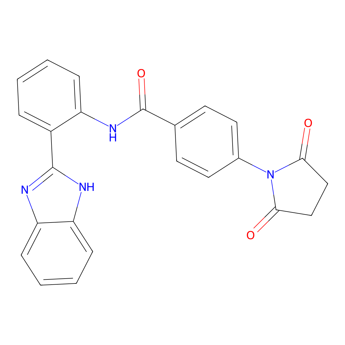 N-(2-(1H-benzo[d]imidazol-2-yl)phenyl)-4-(2,5-dioxopyrrolidin-1-yl)benzamide molecular structure, CAS 313405-92-4