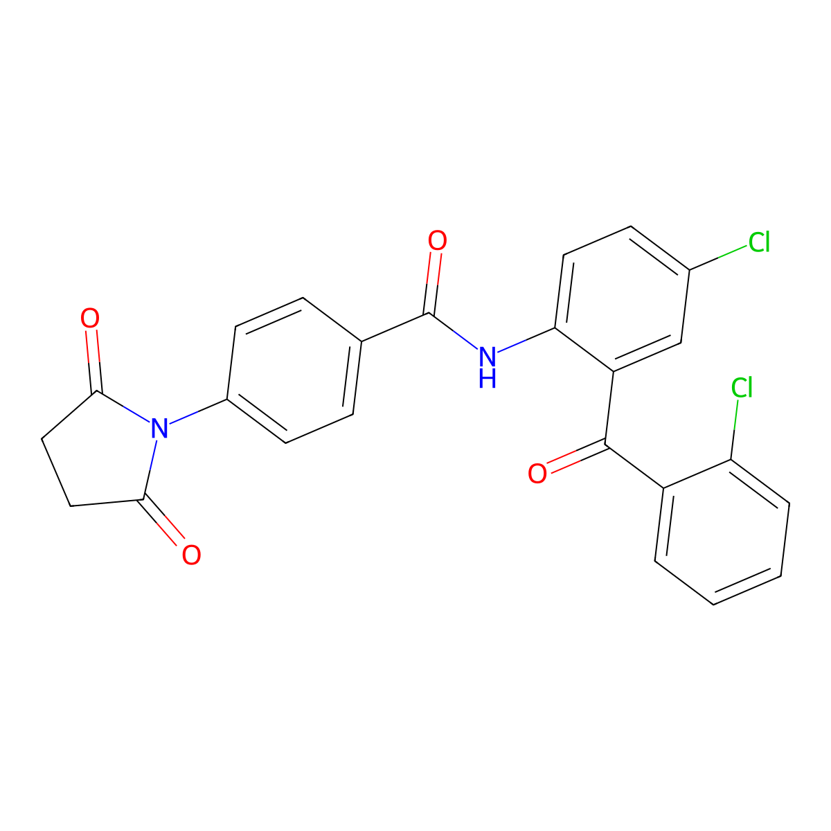 N-[4-chloro-2-(2-chlorobenzoyl)phenyl]-4-(2,5-dioxopyrrolidin-1-yl)benzamide molecular structure, CAS 313405-93-5