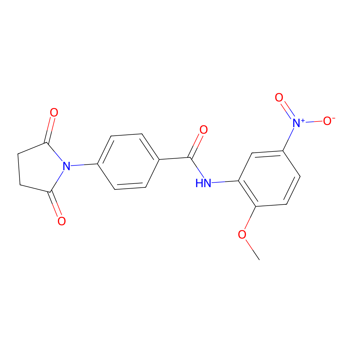 4-(2,5-dioxopyrrolidin-1-yl)-N-(2-methoxy-5-nitrophenyl)benzamide molecular structure, CAS 313405-97-9