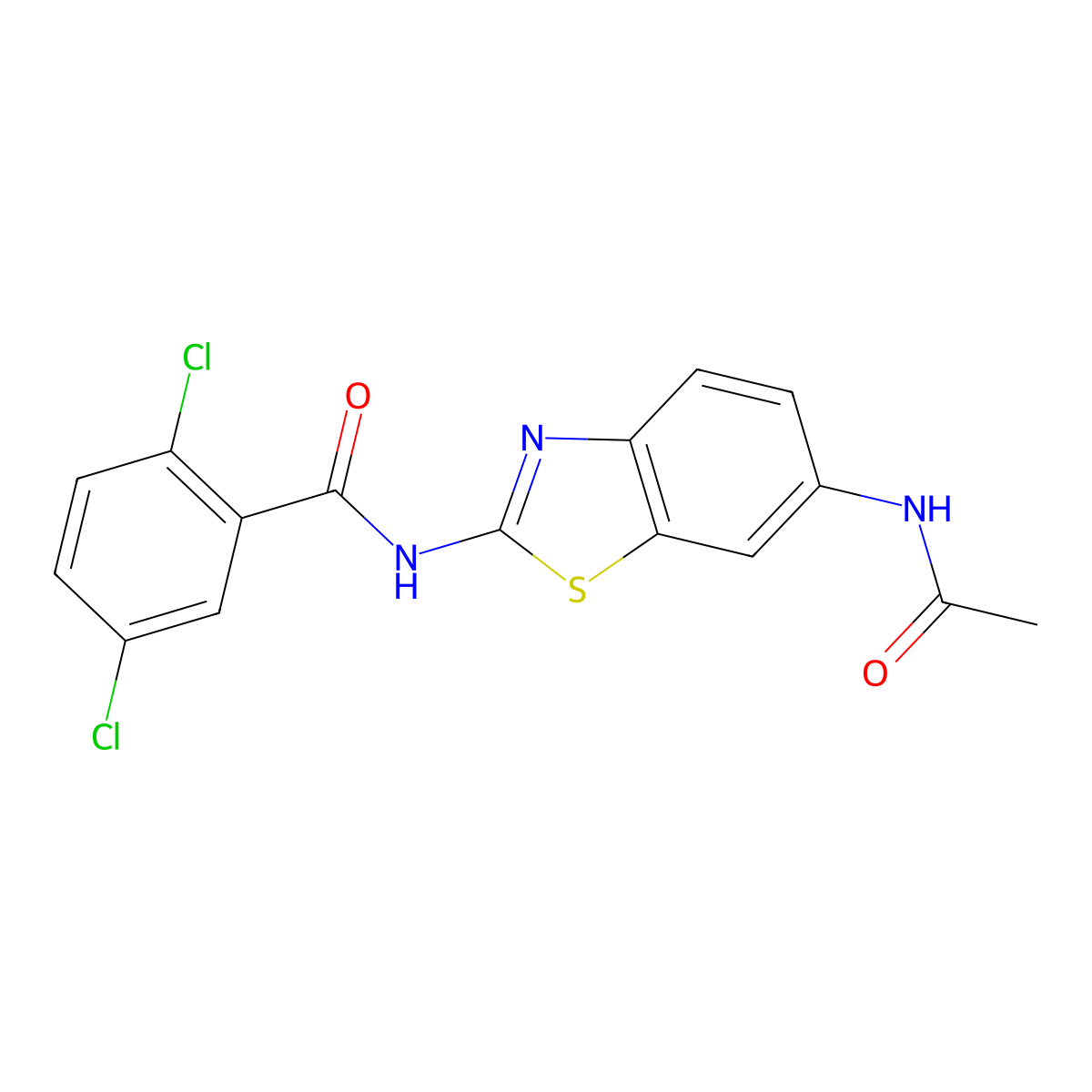 2,5-dichloro-N-(6-acetamido-1,3-benzothiazol-2-yl)benzamide molecular structure, CAS 313406-02-9