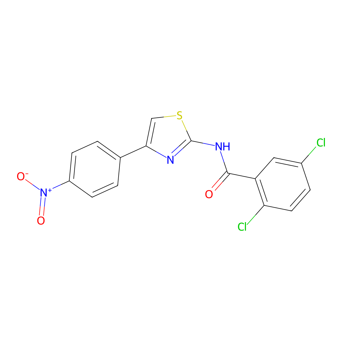 2,5-dichloro-N-[4-(4-nitrophenyl)-1,3-thiazol-2-yl]benzamide molecular structure, CAS 313406-04-1