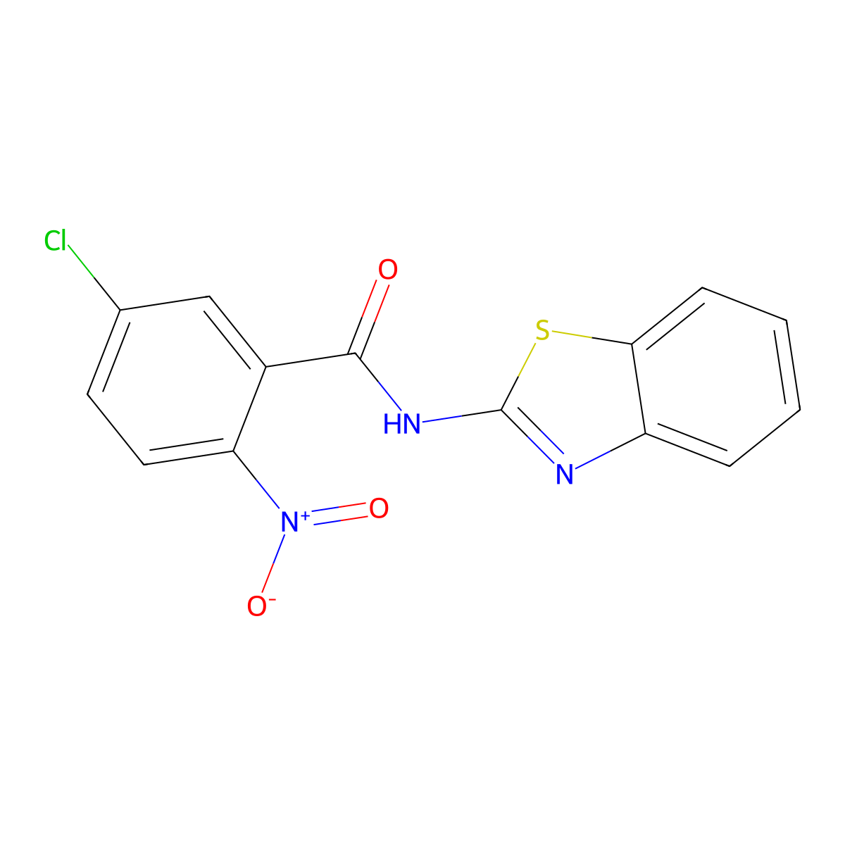 N-(1,3-benzothiazol-2-yl)-5-chloro-2-nitrobenzamide molecular structure, CAS 313469-36-2