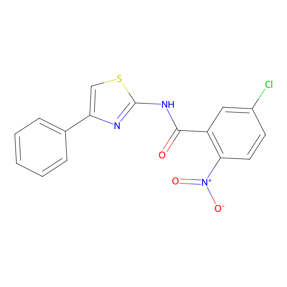 5-chloro-2-nitro-N-(4-phenylthiazol-2-yl)benzamide molecular structure, CAS 313469-38-4