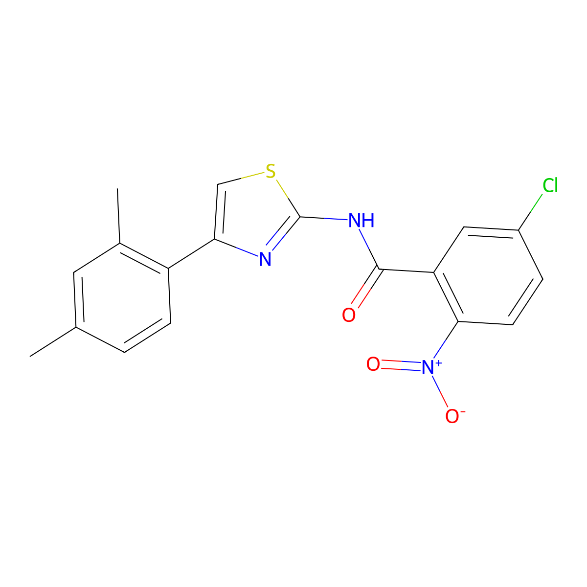 5-chloro-N-[4-(2,4-dimethylphenyl)-1,3-thiazol-2-yl]-2-nitrobenzamide molecular structure, CAS 313469-39-5