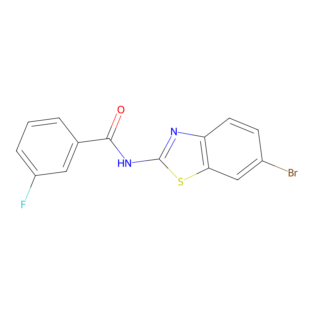 N-(6-bromo-1,3-benzothiazol-2-yl)-3-fluorobenzamide molecular structure, CAS 313469-42-0
