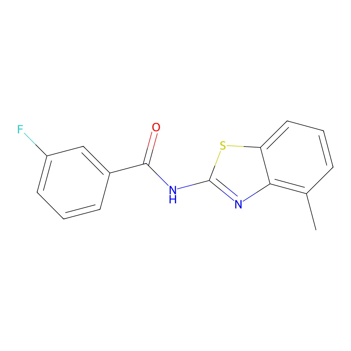 3-fluoro-N-(4-methyl-1,3-benzothiazol-2-yl)benzamide molecular structure, CAS 313469-43-1