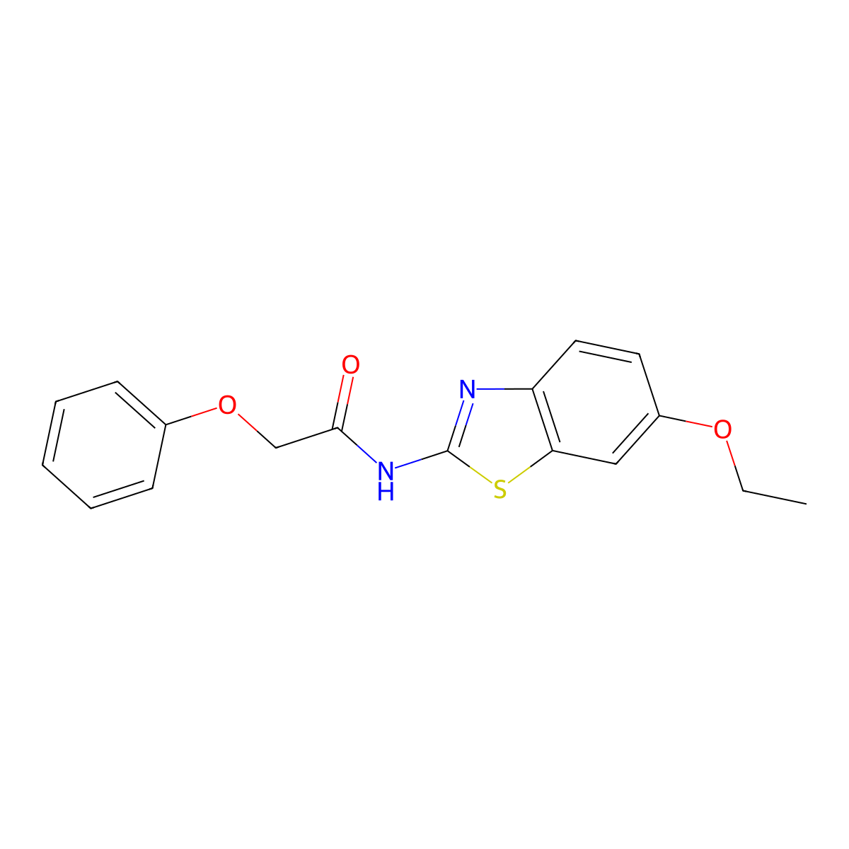 N-(6-ethoxy-1,3-benzothiazol-2-yl)-2-phenoxyacetamide molecular structure, CAS 313469-55-5