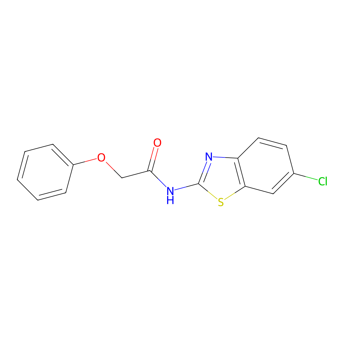 N-(6-chloro-1,3-benzothiazol-2-yl)-2-phenoxyacetamide molecular structure, CAS 313469-56-6