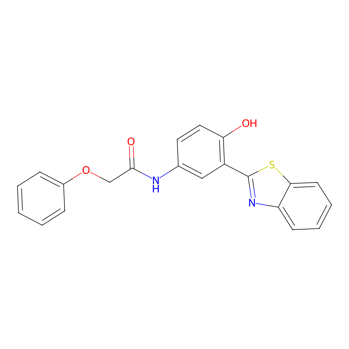 N-(3-(benzo[d]thiazol-2-yl)-4-hydroxyphenyl)-2-phenoxyacetamide molecular structure, CAS 313469-58-8