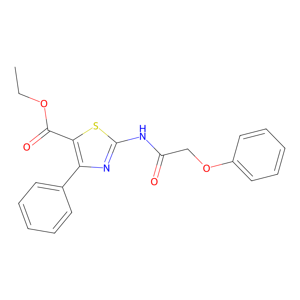 Ethyl 2-(2-phenoxyacetamido)-4-phenylthiazole-5-carboxylate molecular structure, CAS 313469-62-4