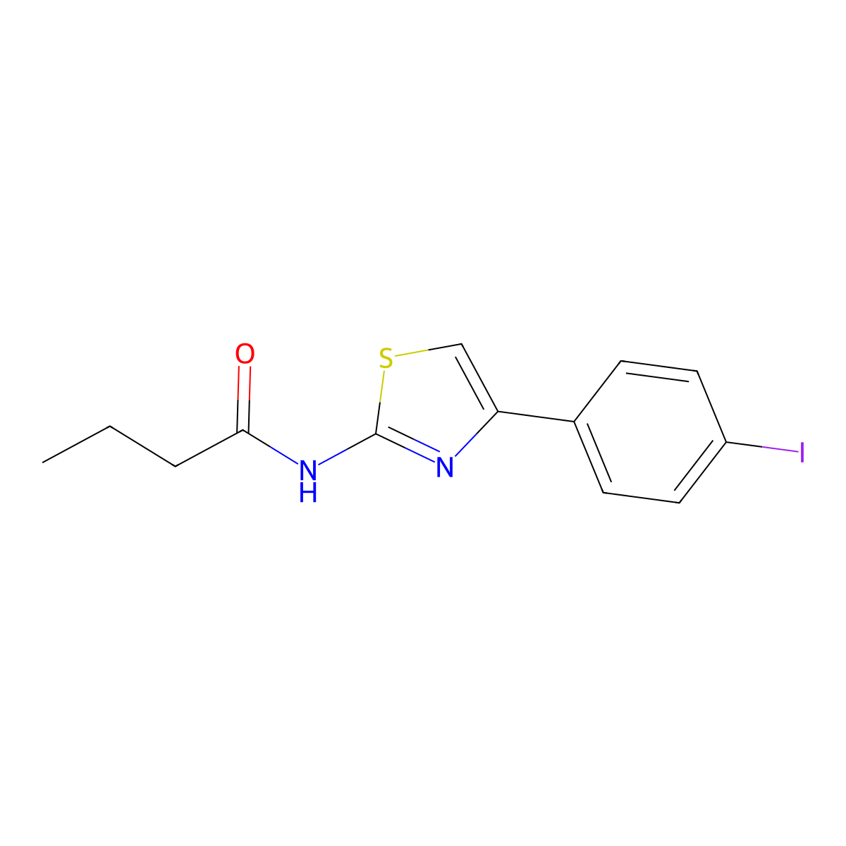 N-[4-(4-iodophenyl)-1,3-thiazol-2-yl]butanamide molecular structure, CAS 313469-69-1