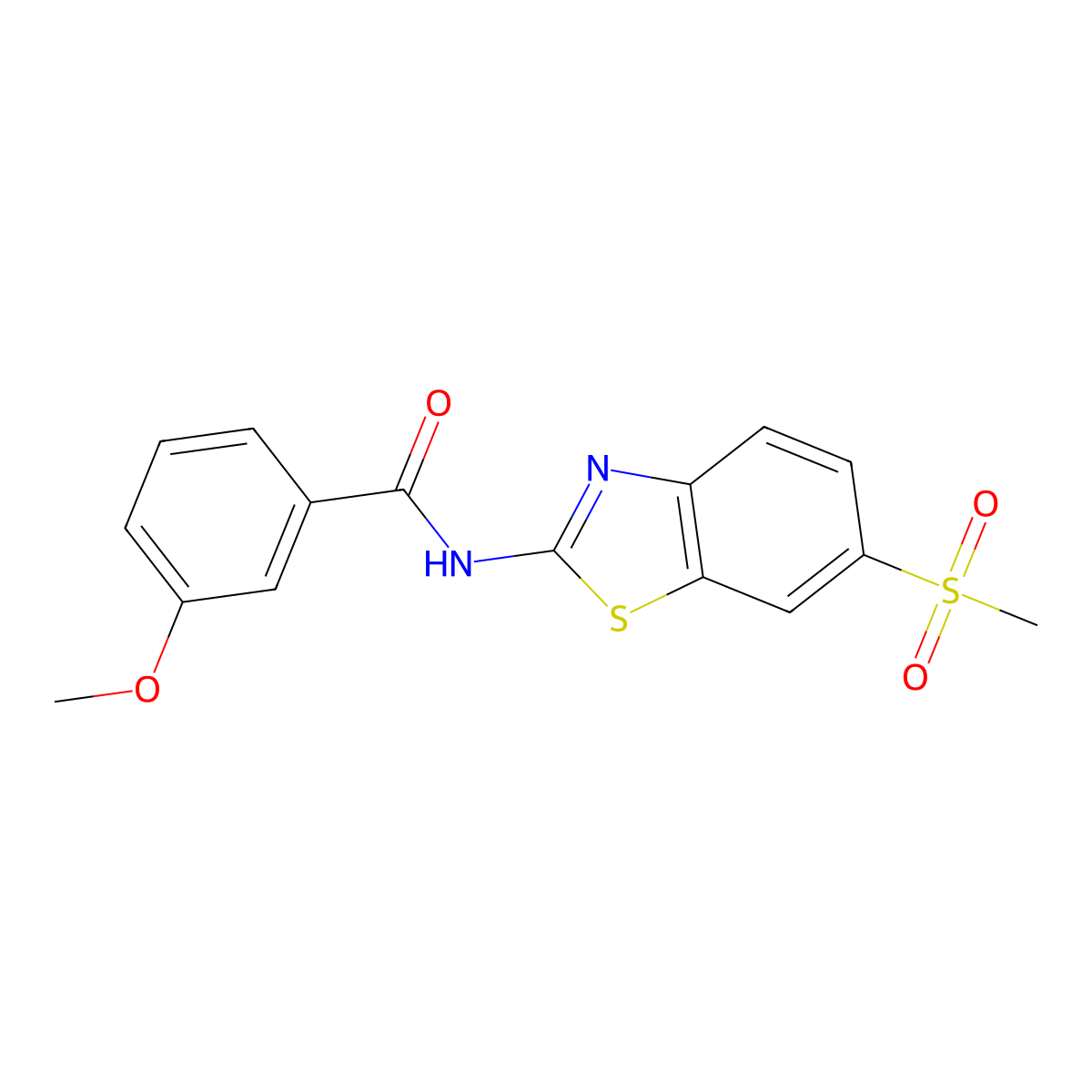 3-methoxy-N-(6-methylsulfonyl-1,3-benzothiazol-2-yl)benzamide molecular structure, CAS 313469-73-7