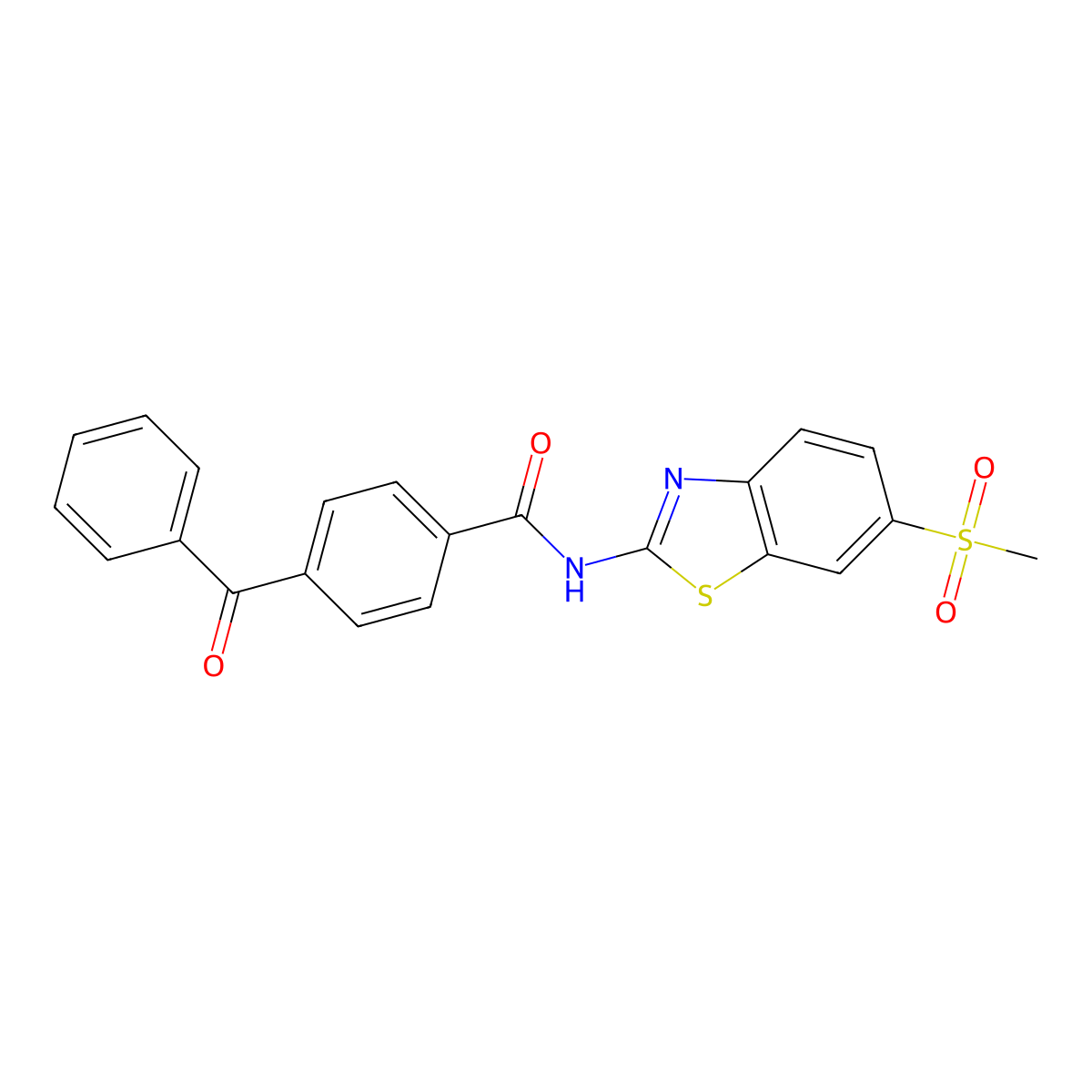 4-benzoyl-N-(6-(methylsulfonyl)benzo[d]thiazol-2-yl)benzamide molecular structure, CAS 313469-74-8