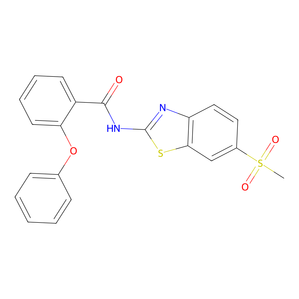 N-(6-(methylsulfonyl)benzo[d]thiazol-2-yl)-2-phenoxybenzamide molecular structure, CAS 313469-77-1