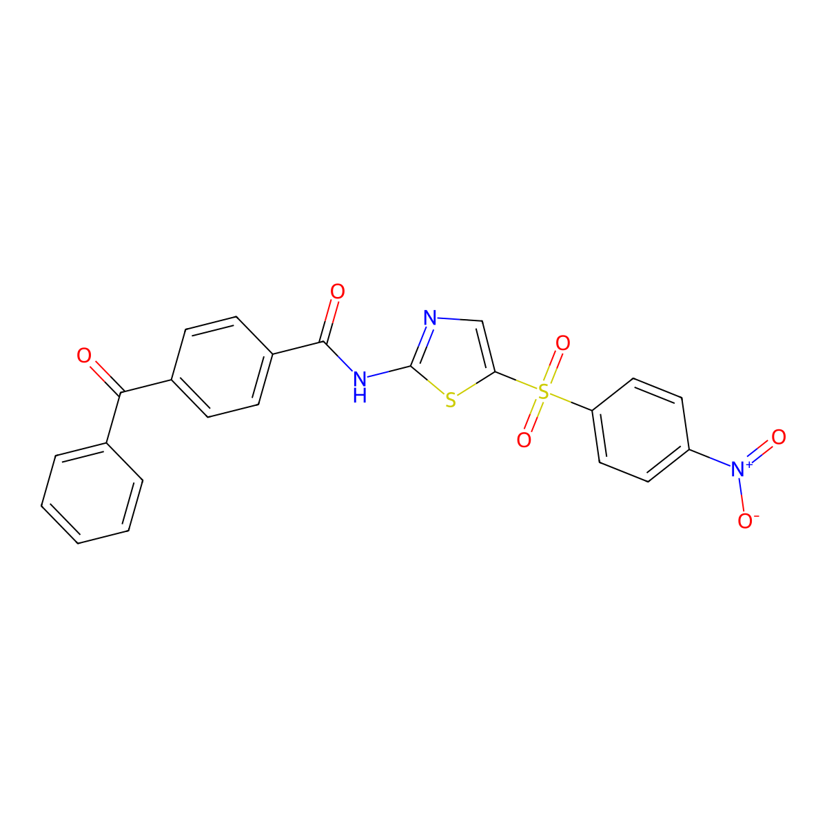 4-benzoyl-N-(5-((4-nitrophenyl)sulfonyl)thiazol-2-yl)benzamide molecular structure, CAS 313469-81-7