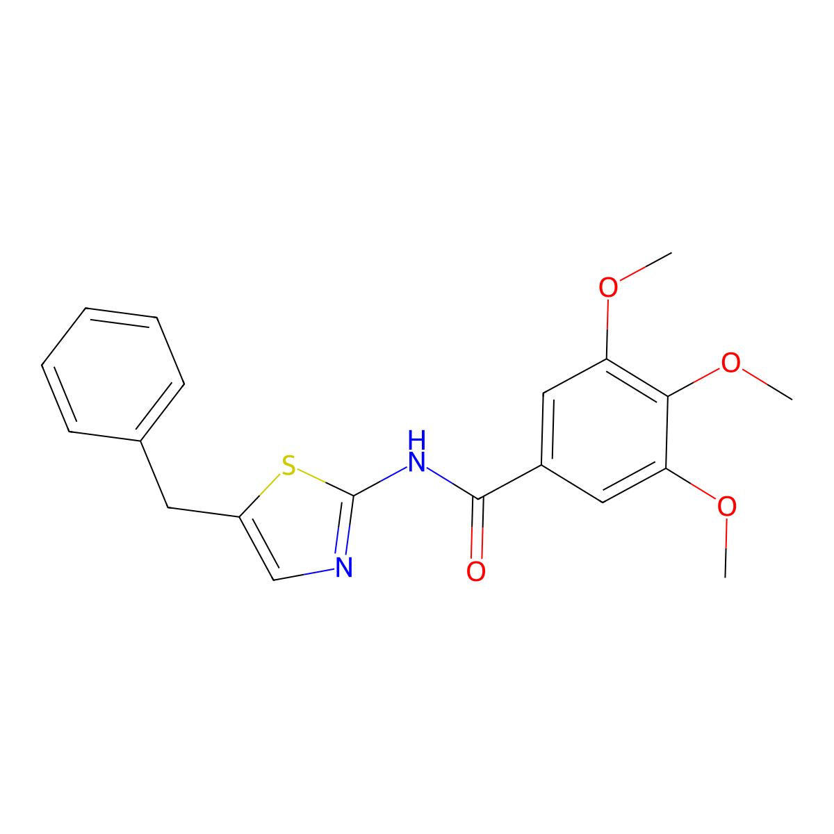 N-(5-benzylthiazol-2-yl)-3,4,5-trimethoxybenzamide molecular structure, CAS 313469-87-3
