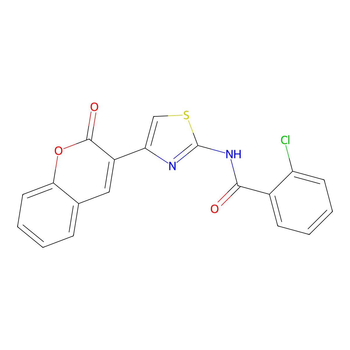 2-chloro-N-[4-(2-oxo-2H-chromen-3-yl)-1,3-thiazol-2-yl]benzamide molecular structure, CAS 313469-97-5