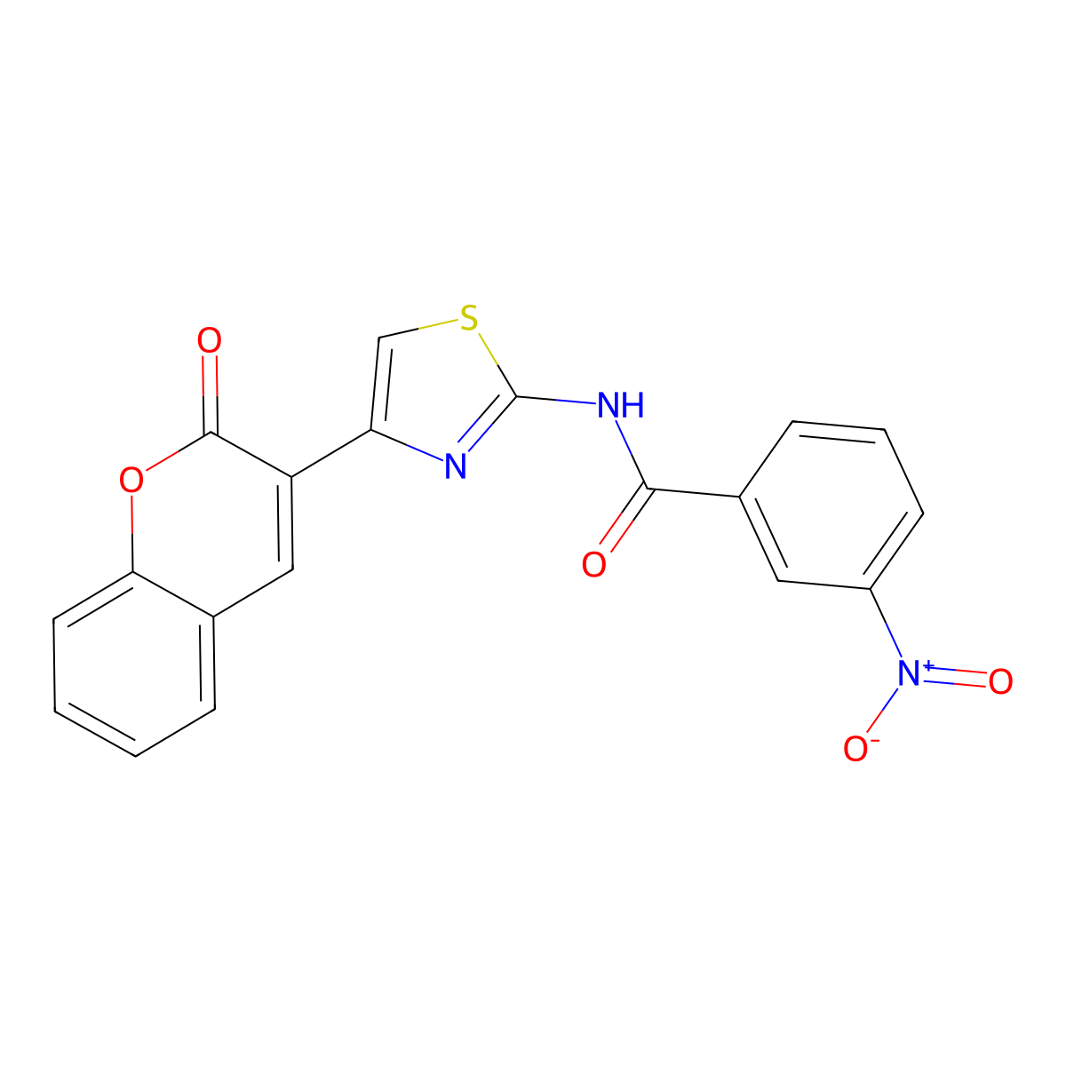 3-nitro-N-(4-(2-oxo-2H-chromen-3-yl)thiazol-2-yl)benzamide molecular structure, CAS 313469-98-6