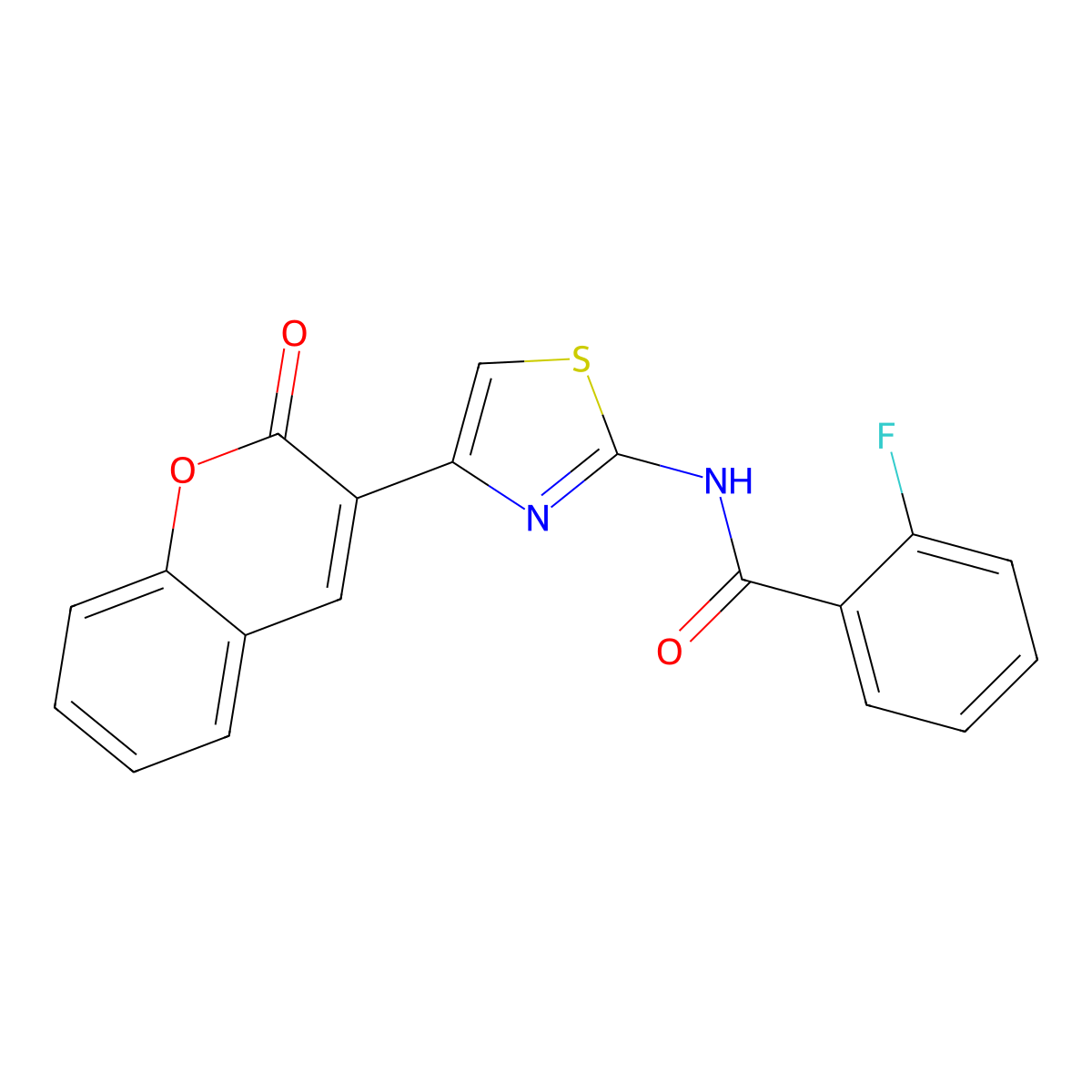 2-fluoro-N-(4-(2-oxo-2H-chromen-3-yl)thiazol-2-yl)benzamide molecular structure, CAS 313469-99-7