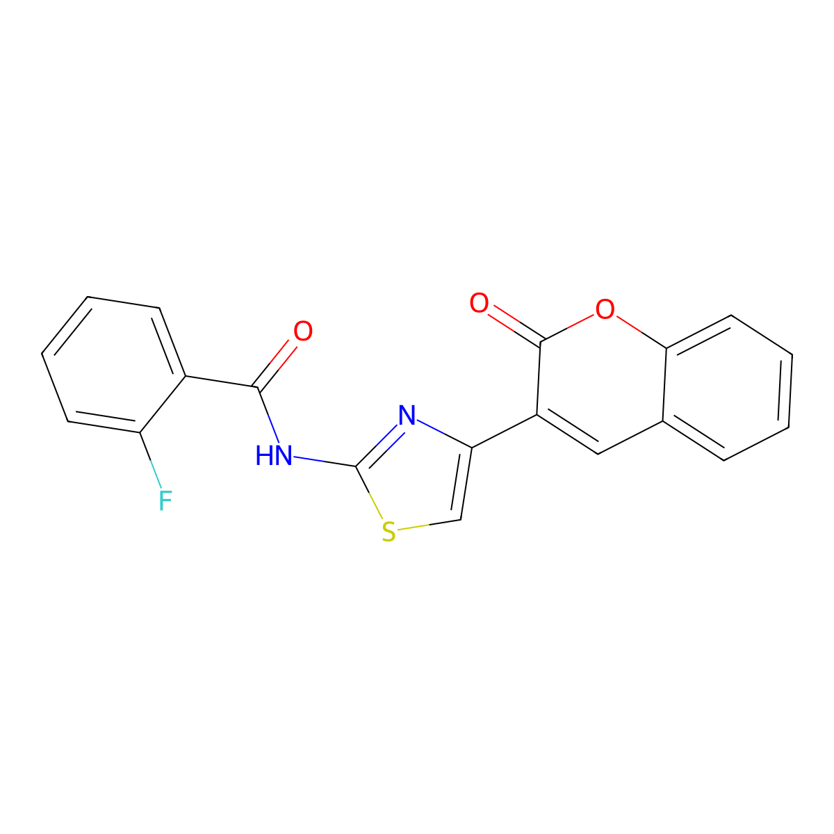 2-fluoro-N-(4-(2-oxo-2H-chromen-3-yl)thiazol-2-yl)benzamide molecular structure, CAS 313469-99-7