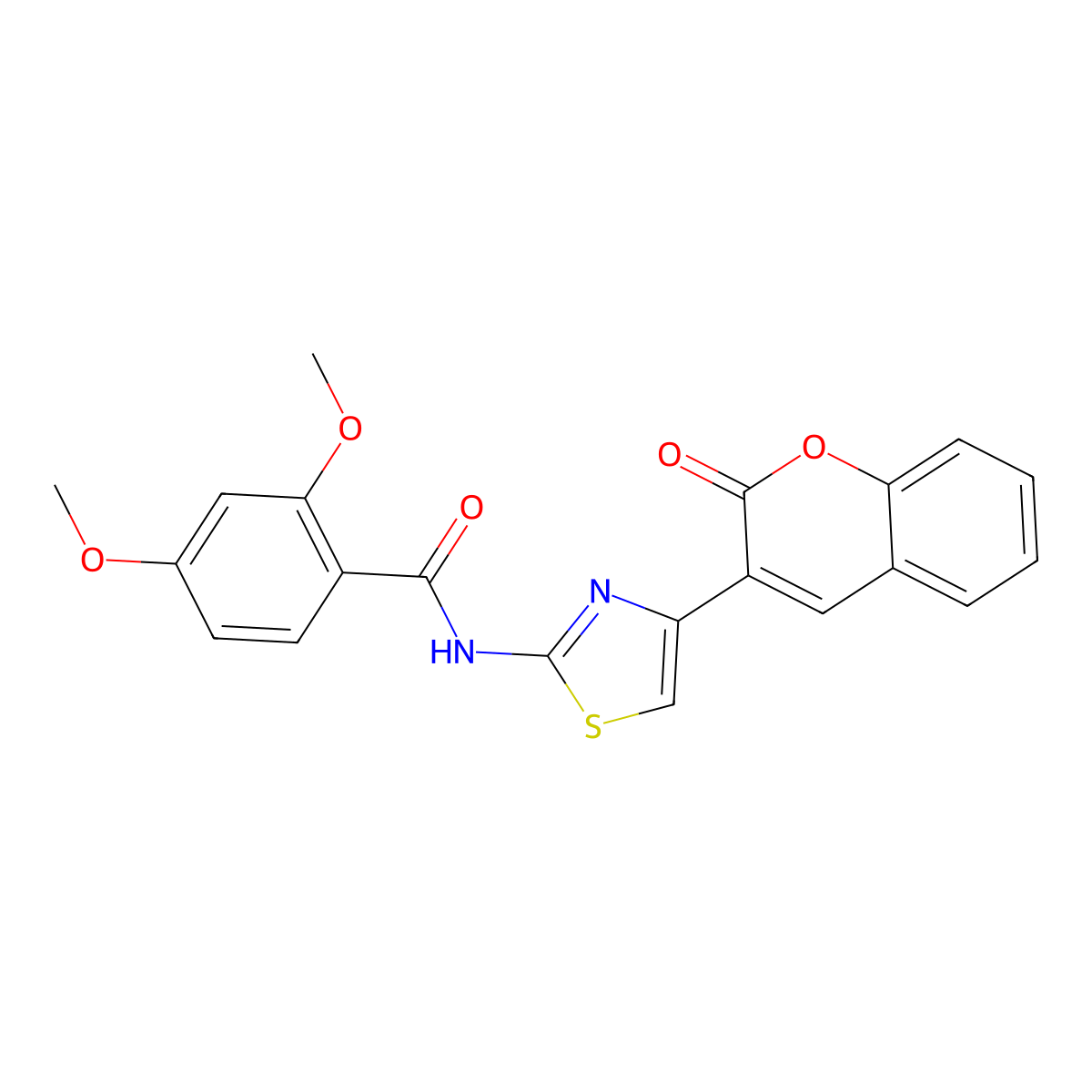2,4-dimethoxy-N-(4-(2-oxo-2H-chromen-3-yl)thiazol-2-yl)benzamide molecular structure, CAS 313470-01-8