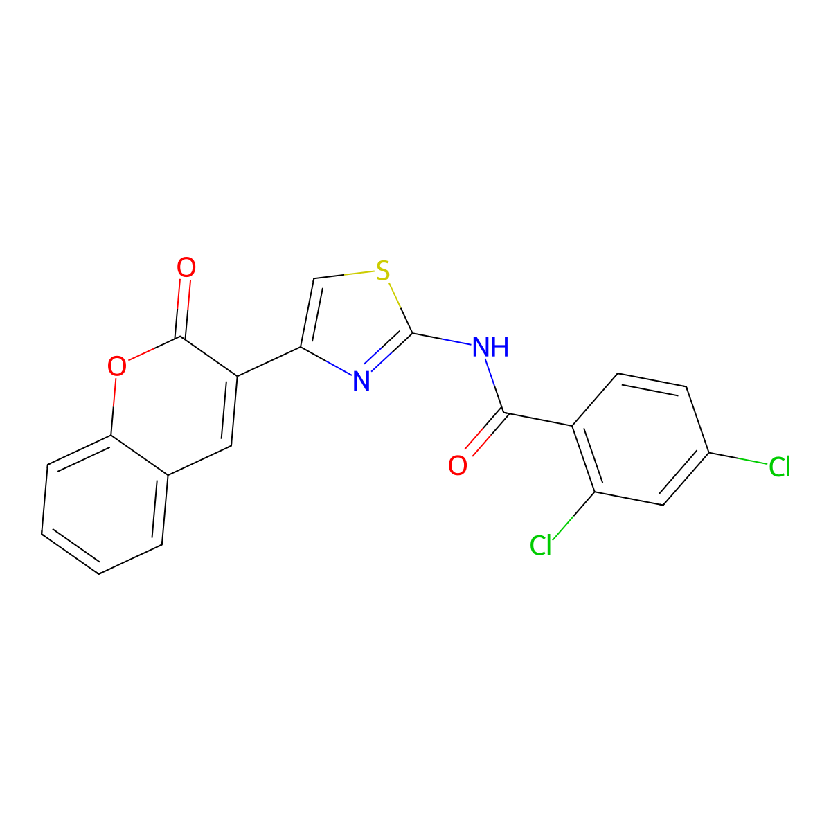 2,4-dichloro-N-[4-(2-oxo-2H-chromen-3-yl)-1,3-thiazol-2-yl]benzamide molecular structure, CAS 313470-02-9